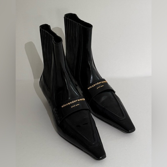 Alexander Wang Black Boots with Gold Detail